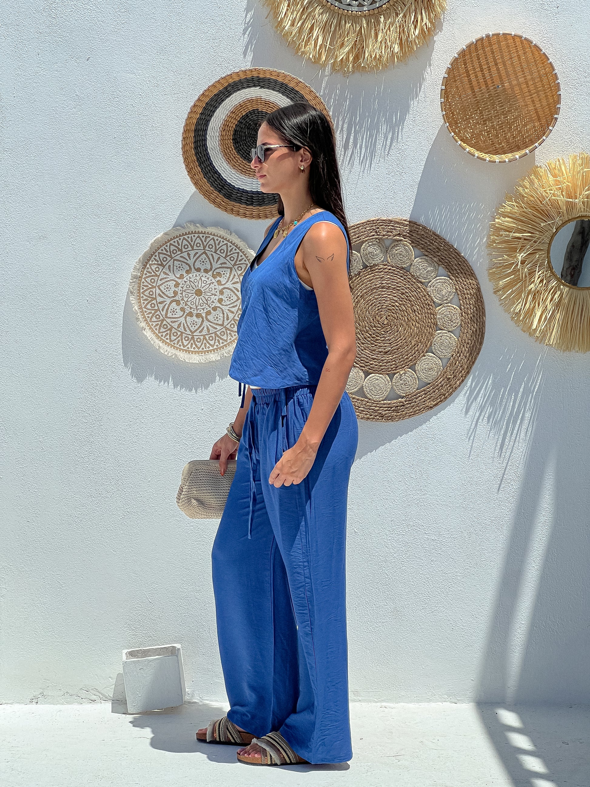 The Sol Linen Set in Blue
