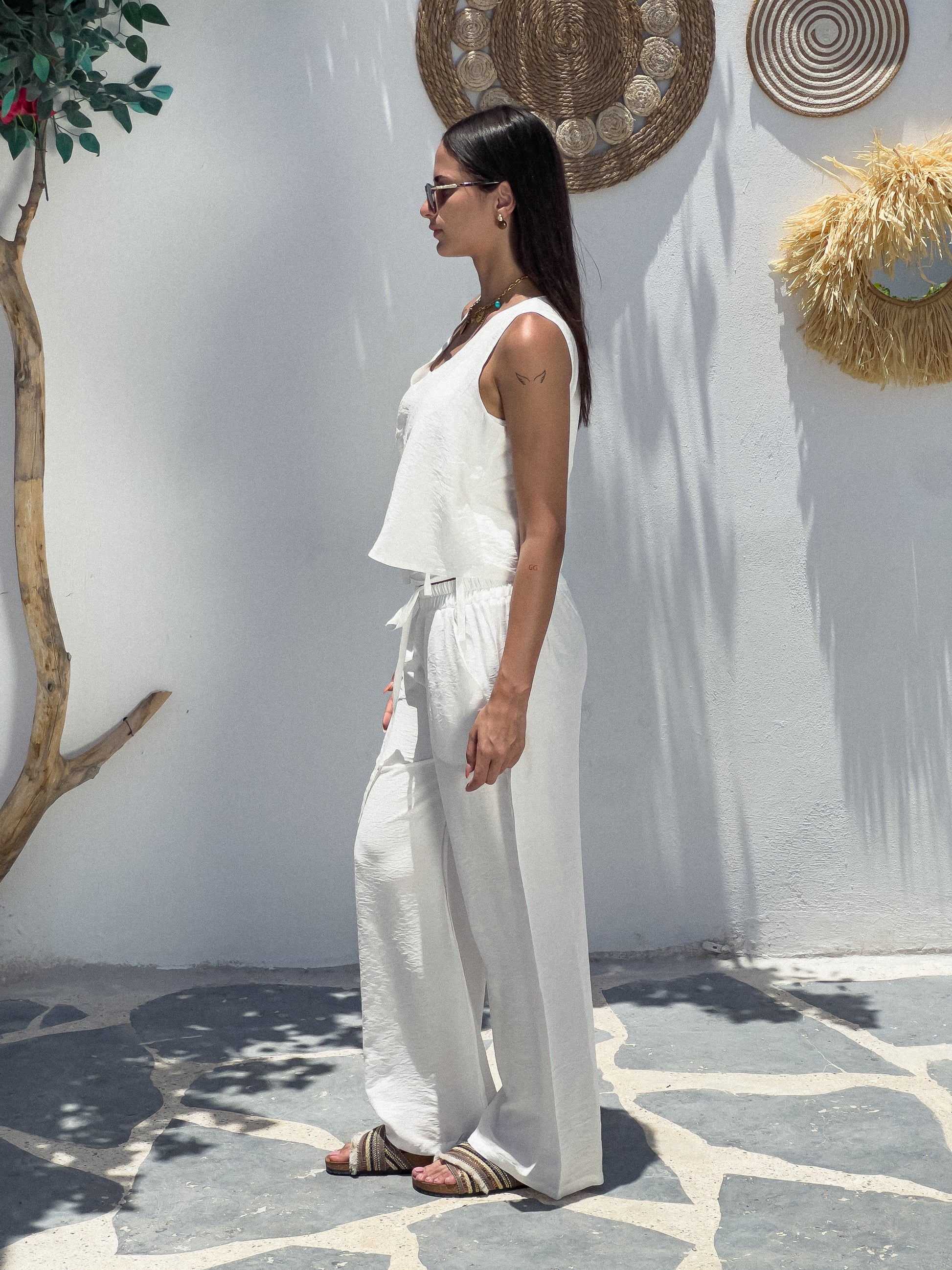 The Sol Linen Set in Cream