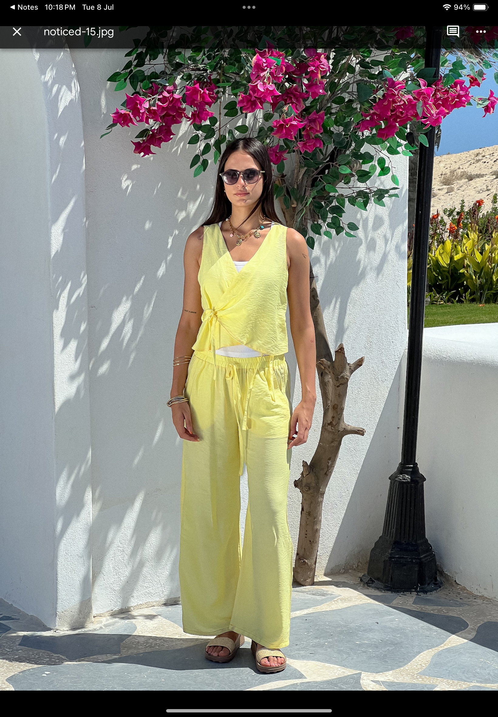 The Sol Linen Set in Butter Yellow