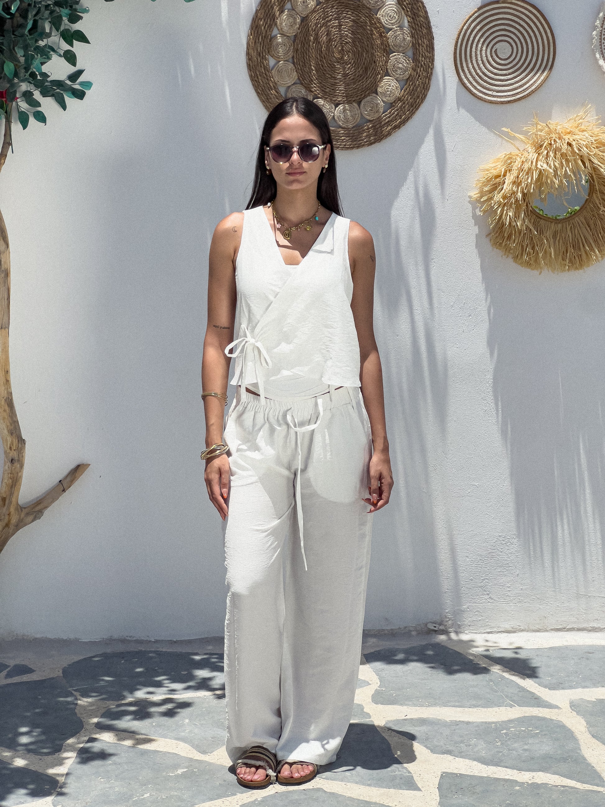 The Sol Linen Set in Cream