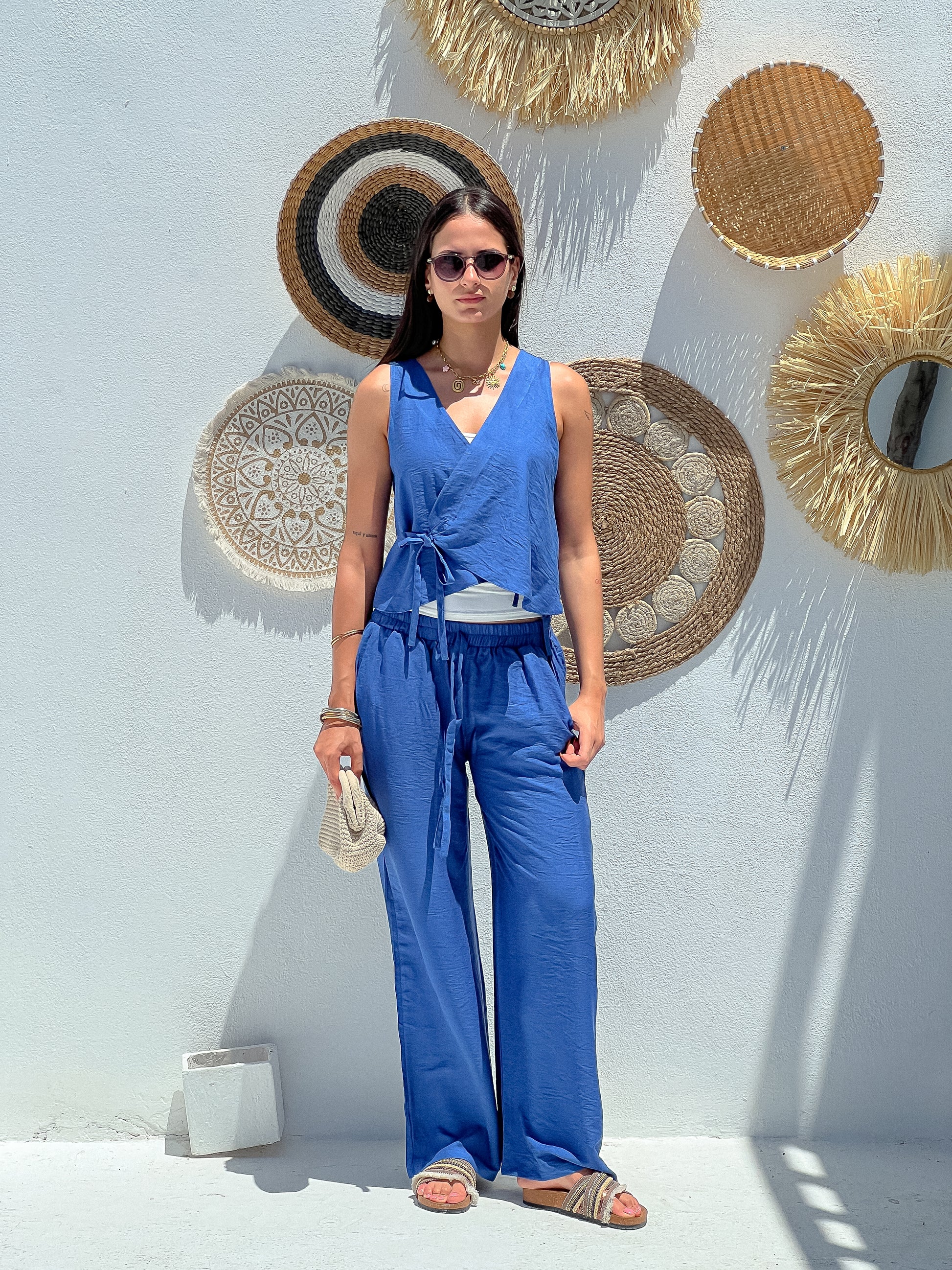 The Sol Linen Set in Blue