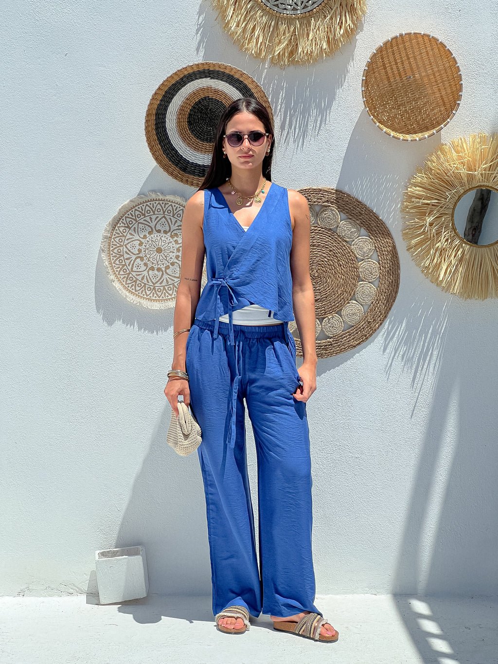 The Sol Linen Set in Blue